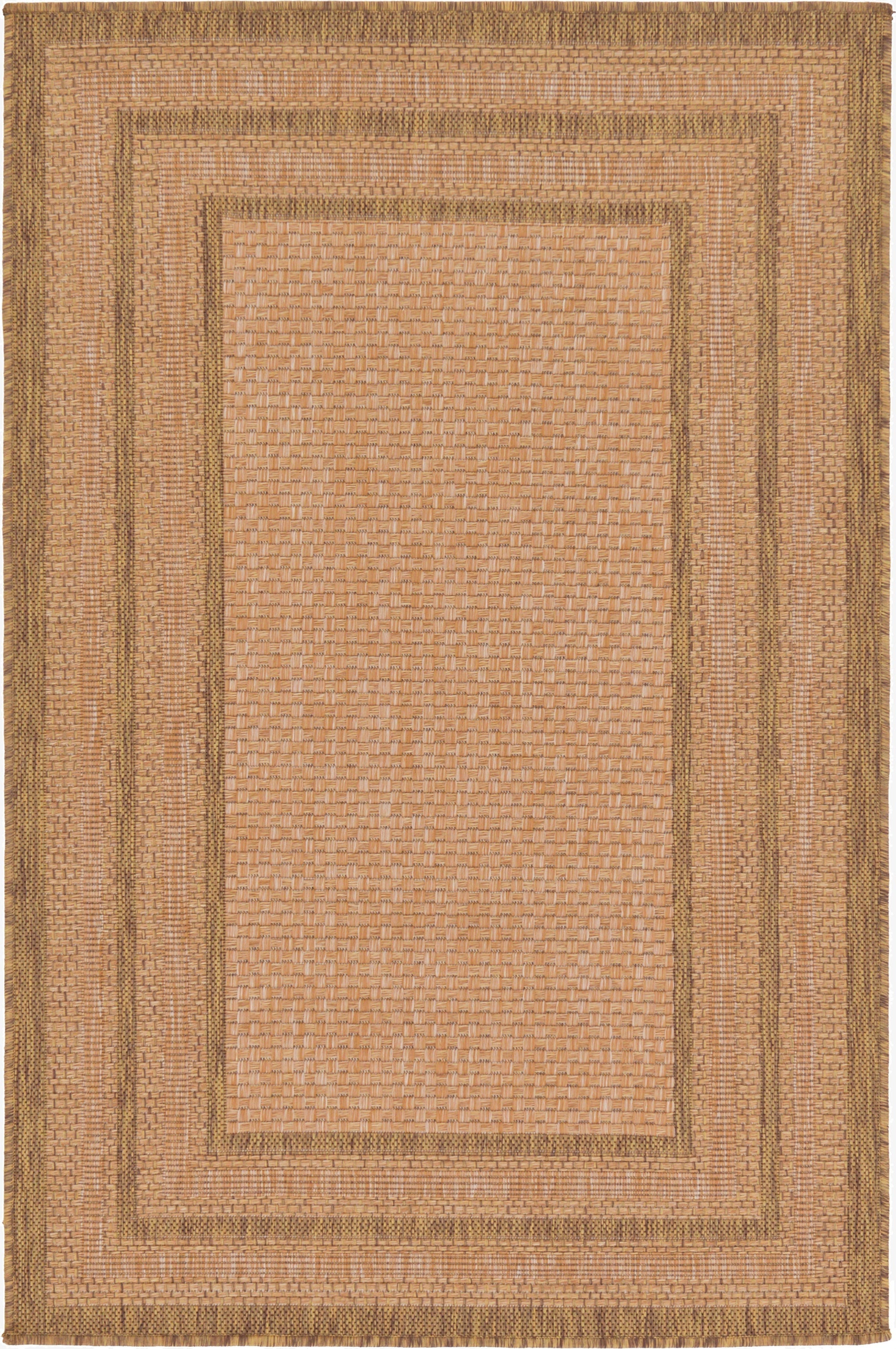 3' 3 x 5'  Washable Border Indoor / Outdoor Rug