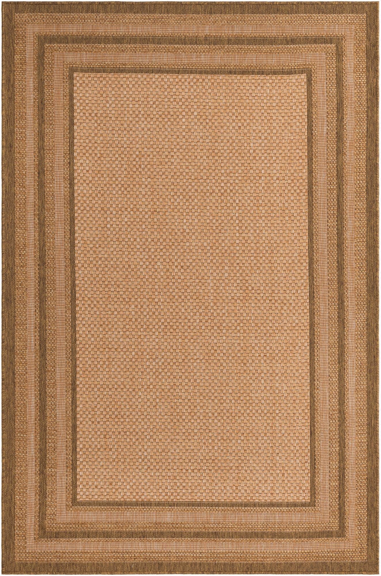 5' 3 x 8'  Washable Border Indoor / Outdoor Rug