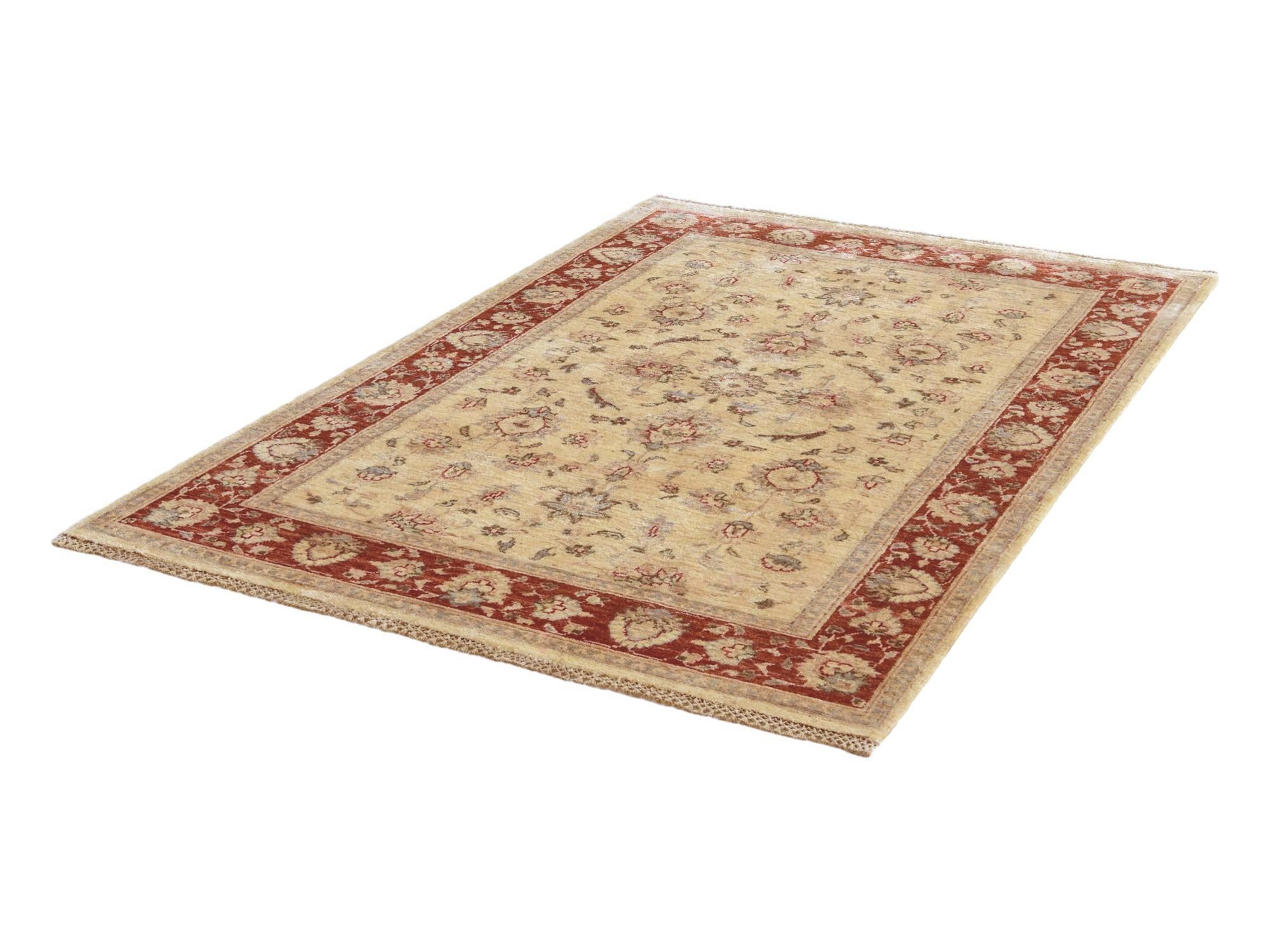 4' 1 x 6' 1 Hand Knotted Pershawar Ziegler Rug