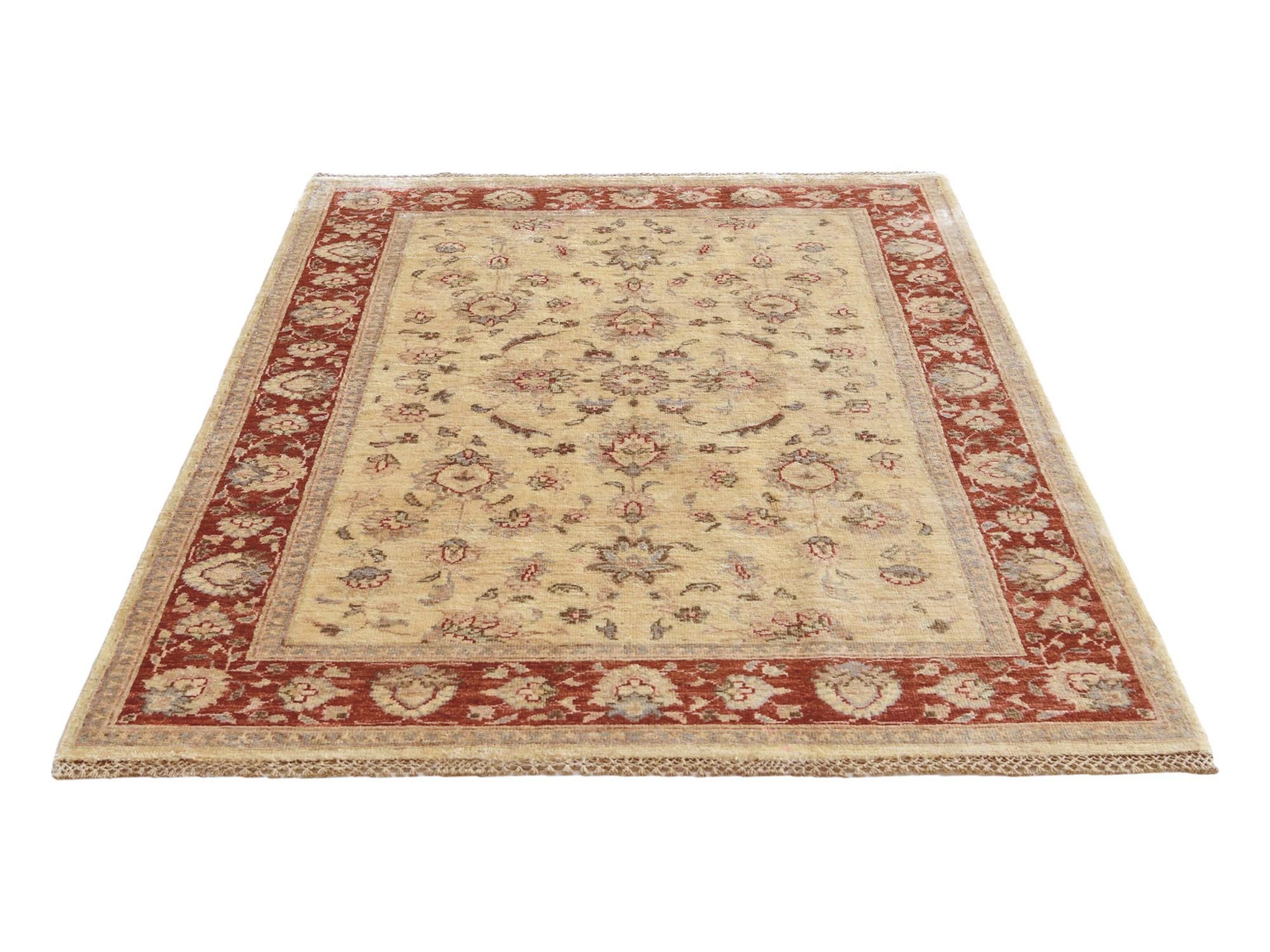 4' 1 x 6' 1 Hand Knotted Pershawar Ziegler Rug
