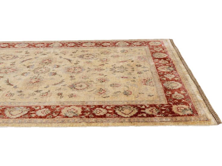 Detail image of 4' 1 x 6' 1 Hand Knotted Pershawar Ziegler Rug