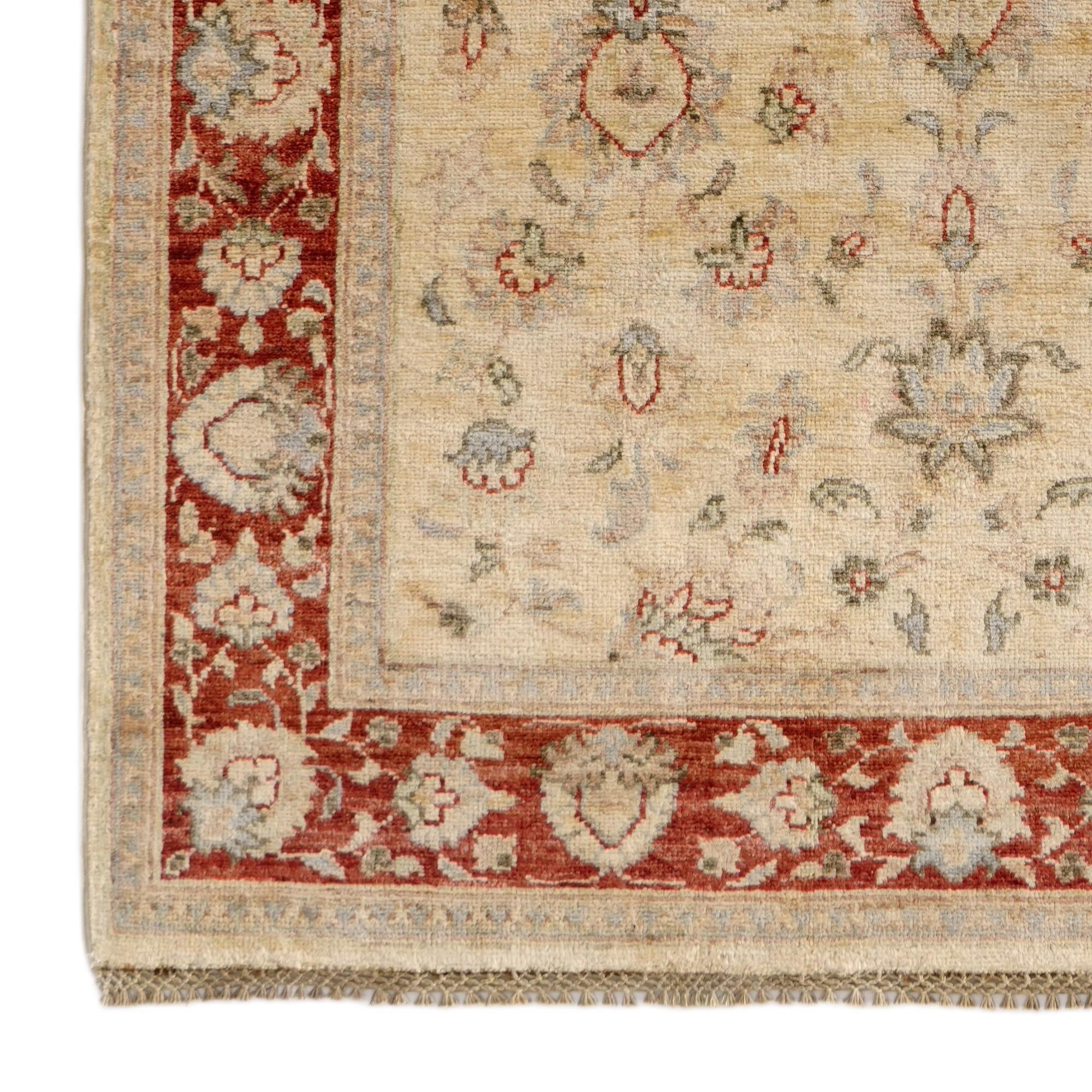 4' 1 x 6' 1 Hand Knotted Pershawar Ziegler Rug