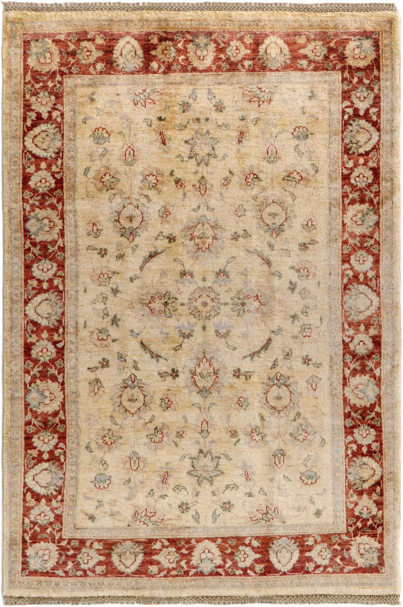 4' 1 x 6' 1 Hand Knotted Pershawar Ziegler Rug