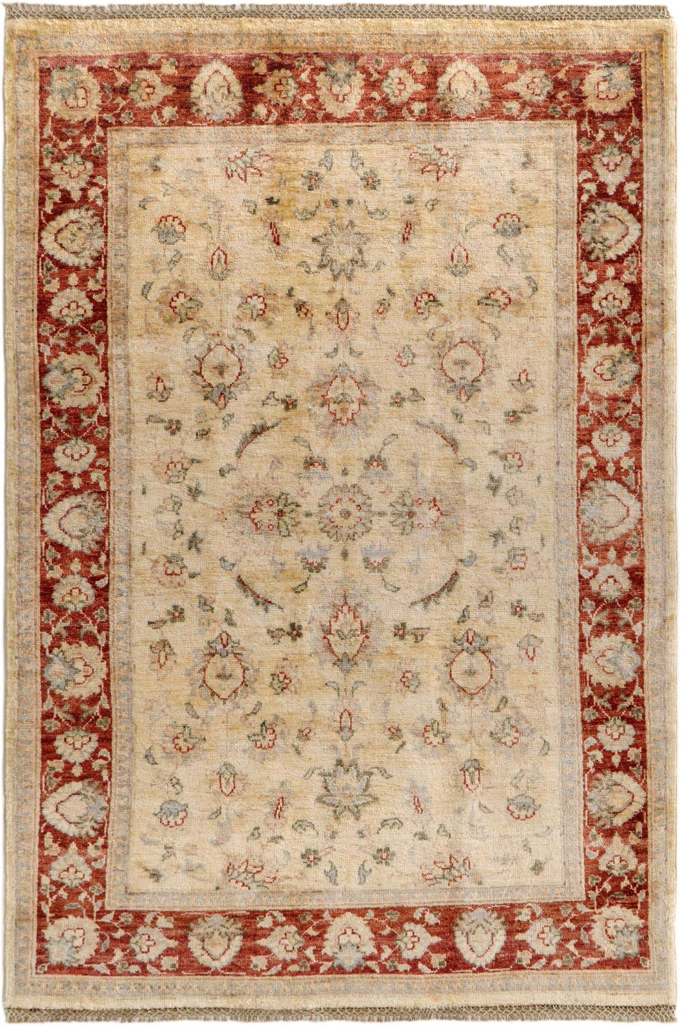 4' 1 x 6' 1 Hand Knotted Pershawar Ziegler Rug