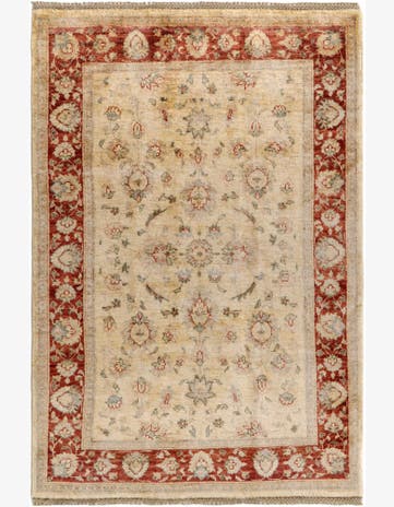 4' 1 x 6' 1 Hand Knotted Pershawar Ziegler Rug
