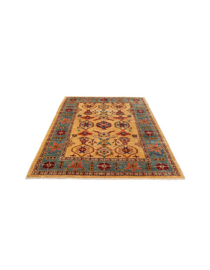 6' 7 x 9' 7 Hand Knotted Peshawar Ziegler Wool Rug