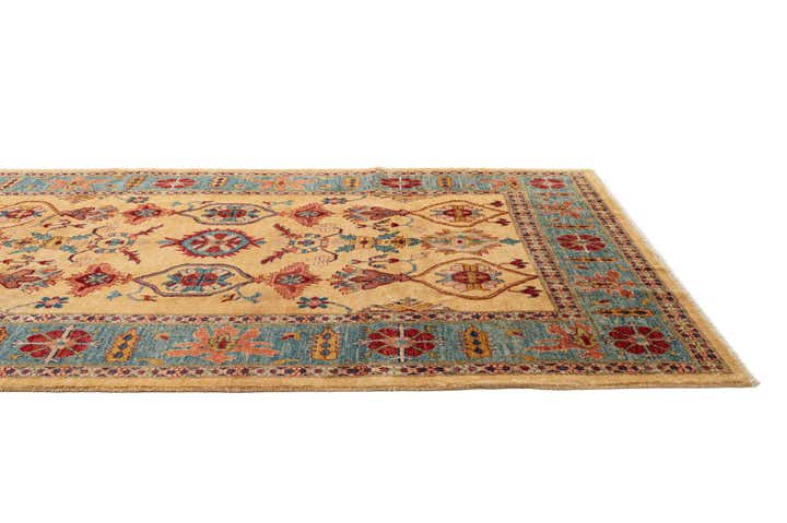 6' 7 x 9' 7 Hand Knotted Peshawar Ziegler Wool Rug