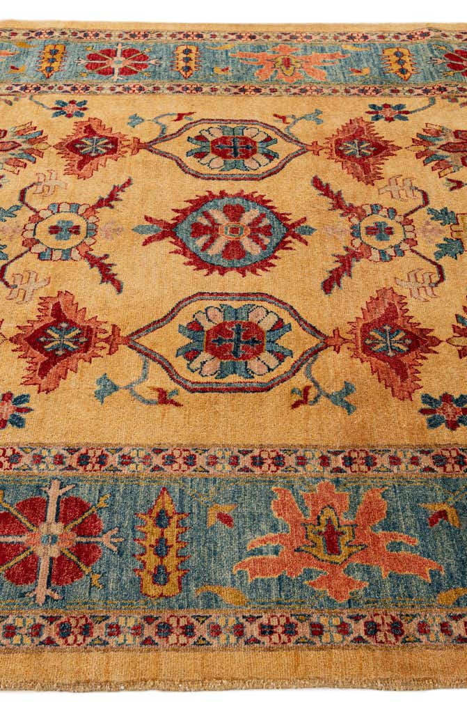 6' 7 x 9' 7 Hand Knotted Peshawar Ziegler Wool Rug