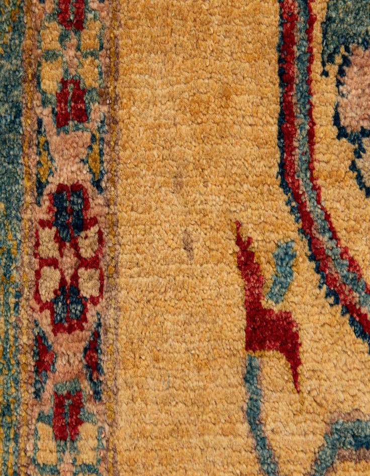 Detail image of 6' 7 x 9' 7  Hand Knotted Peshawar Ziegler Wool Rug