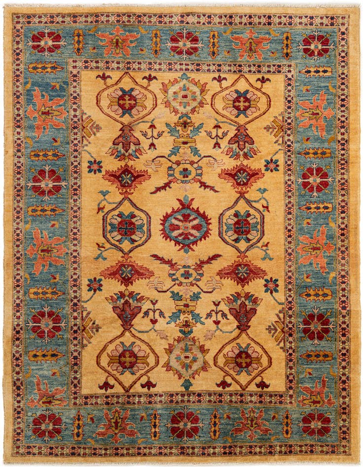 Detail image of 6' 7 x 9' 7 Hand Knotted Peshawar Ziegler Wool Rug