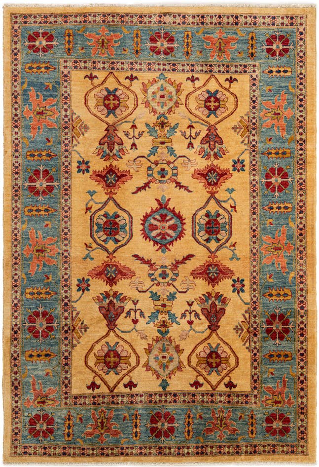 Detail image of 6' 7 x 9' 7 Hand Knotted Peshawar Ziegler Wool Rug