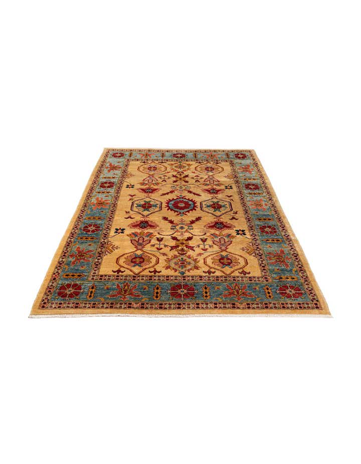 6' 7 x 9' 6 Hand Knotted Peshawar Ziegler Wool Rug
