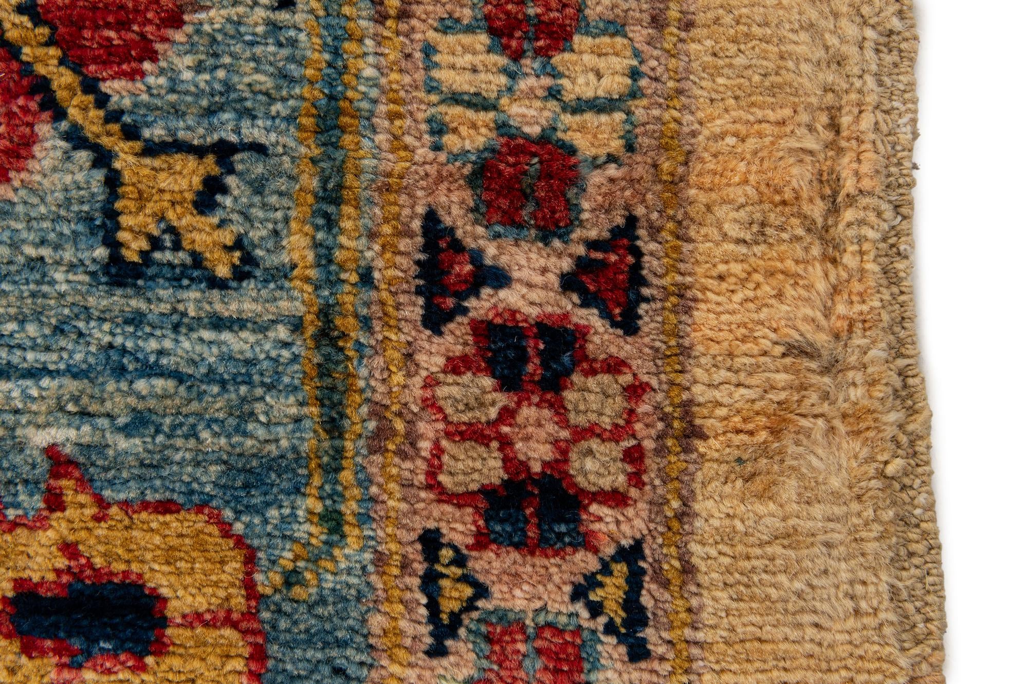6' 7 x 9' 6 Hand Knotted Peshawar Ziegler Wool Rug