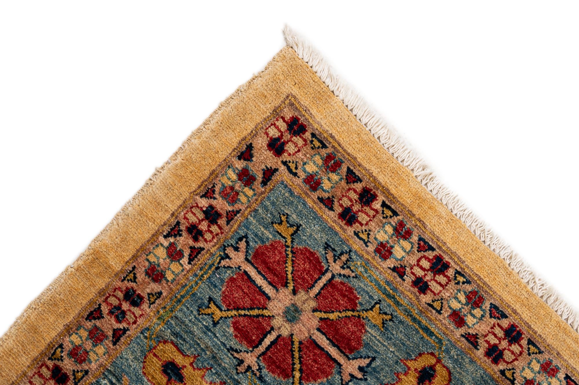 6' 7 x 9' 6 Hand Knotted Peshawar Ziegler Wool Rug