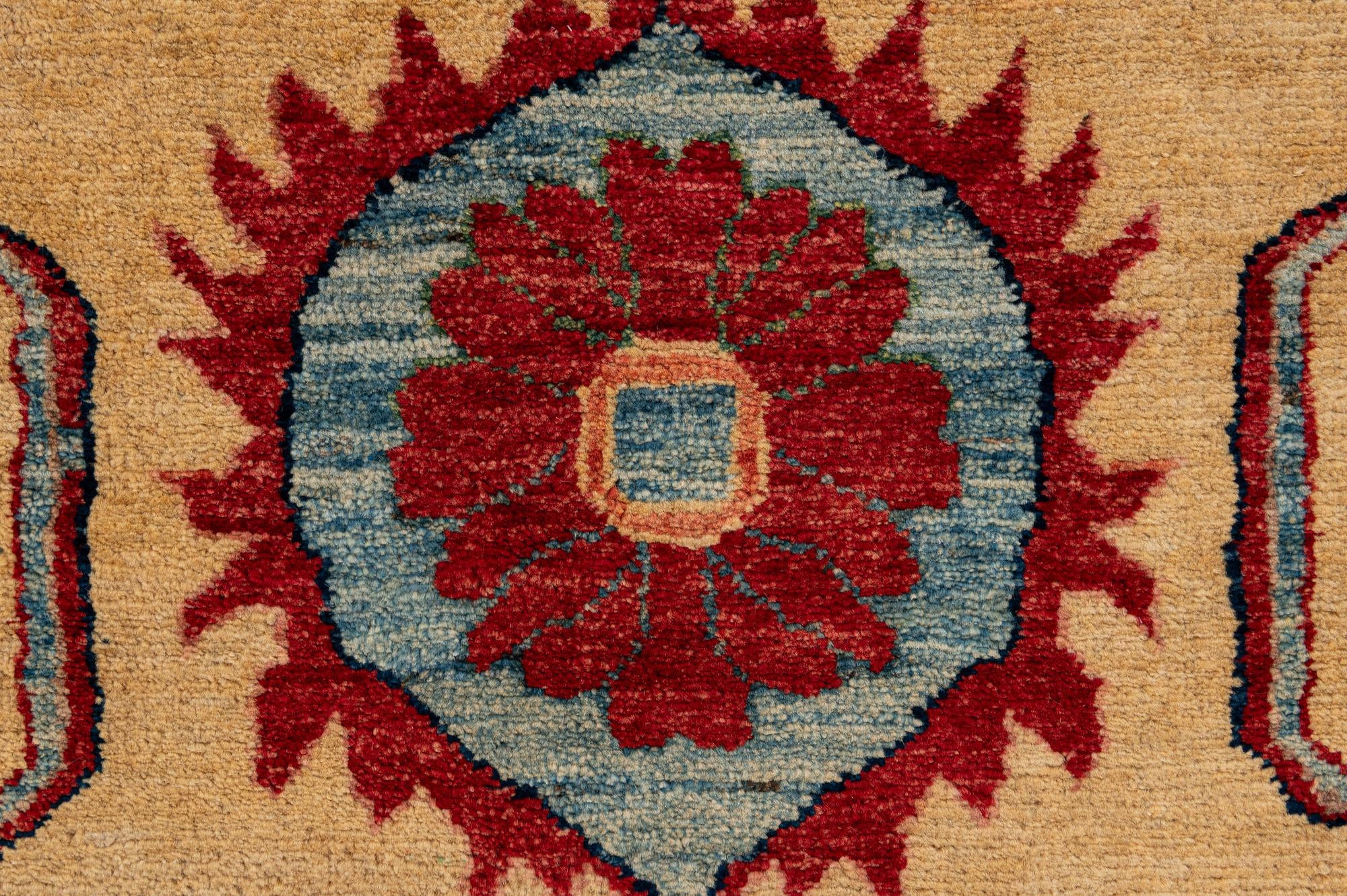 6' 7 x 9' 6 Hand Knotted Peshawar Ziegler Wool Rug