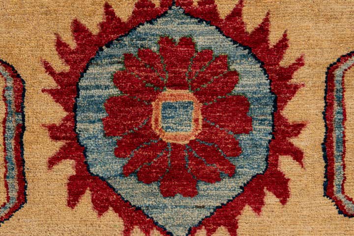 6' 7 x 9' 6 Hand Knotted Peshawar Ziegler Wool Rug