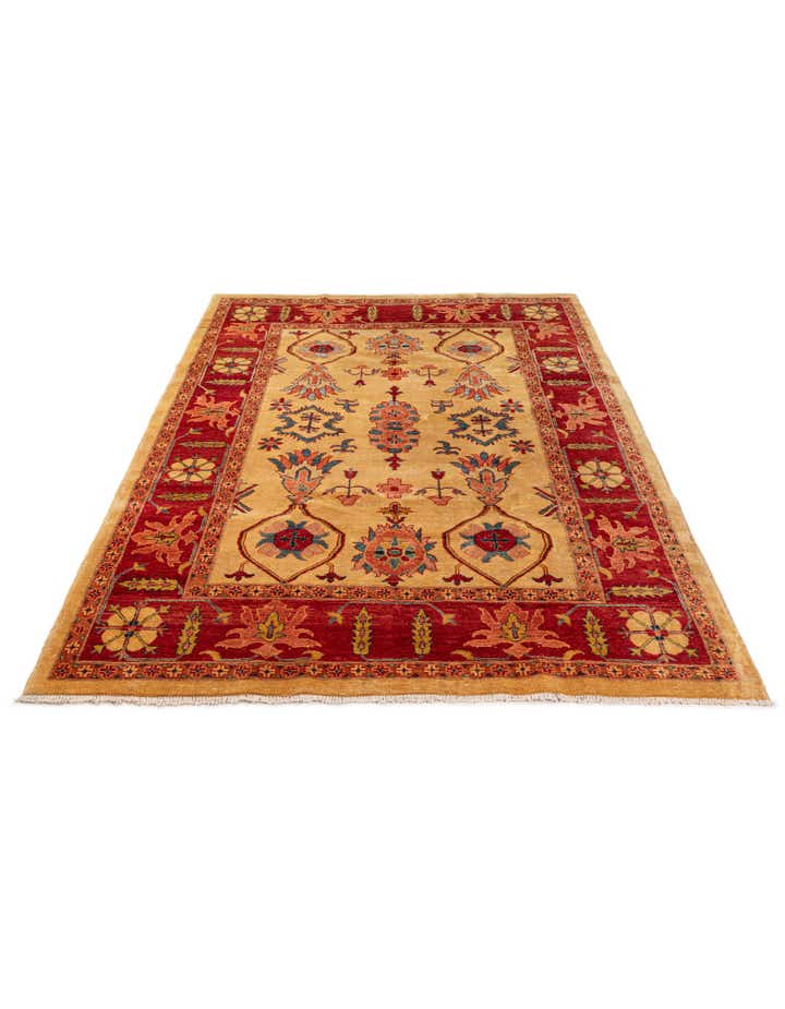 6' 8 x 9' 10 Hand Knotted Peshawar Ziegler Wool Rug