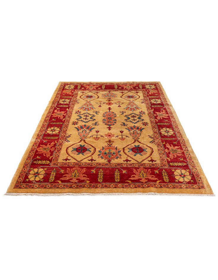 Detail image of 6' 8 x 9' 10 Hand Knotted Peshawar Ziegler Wool Rug