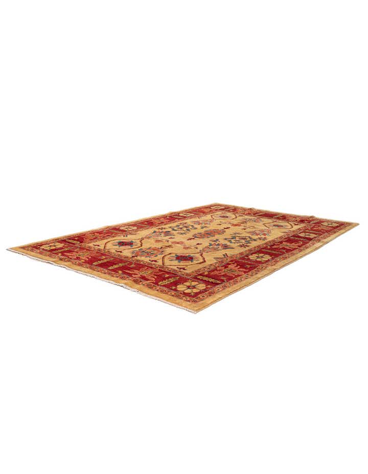 6' 8 x 9' 10 Hand Knotted Peshawar Ziegler Wool Rug