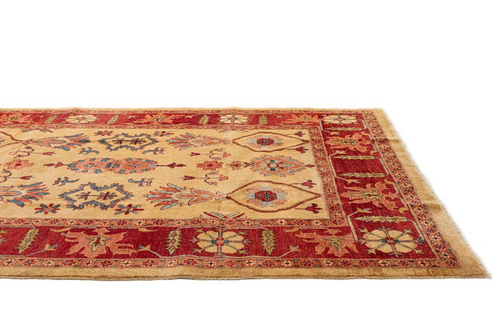 Detail image of 6' 8 x 9' 10 Hand Knotted Peshawar Ziegler Wool Rug