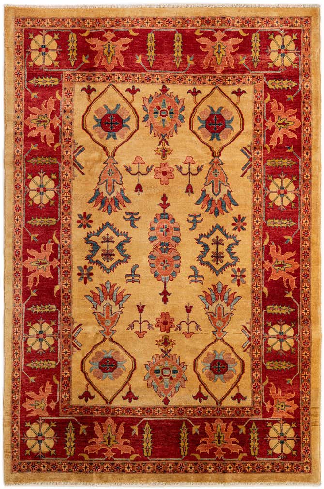 6' 8 x 9' 10 Hand Knotted Peshawar Ziegler Wool Rug