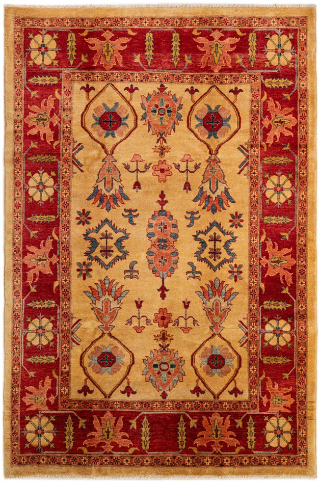 Detail image of 6' 8 x 9' 10 Hand Knotted Peshawar Ziegler Wool Rug