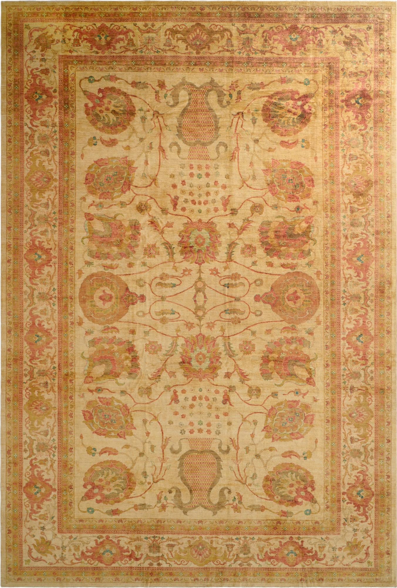 12' x 17' 8  Hand Knotted Peshawar Ziegler Rug