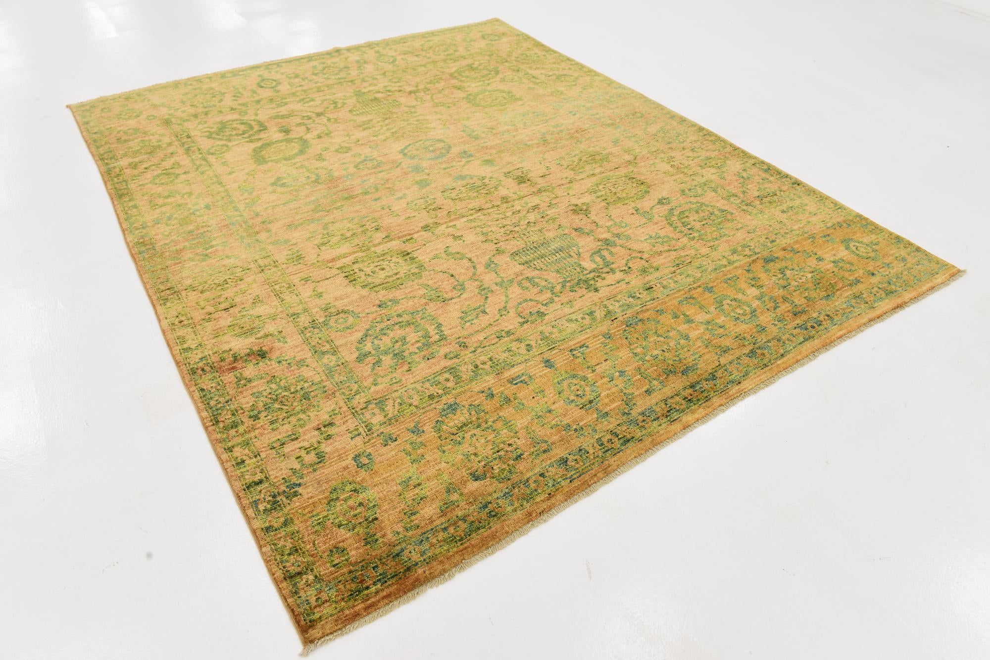 6' 8 x 8' 3 Hand Knotted Peshawar Ziegler Rug