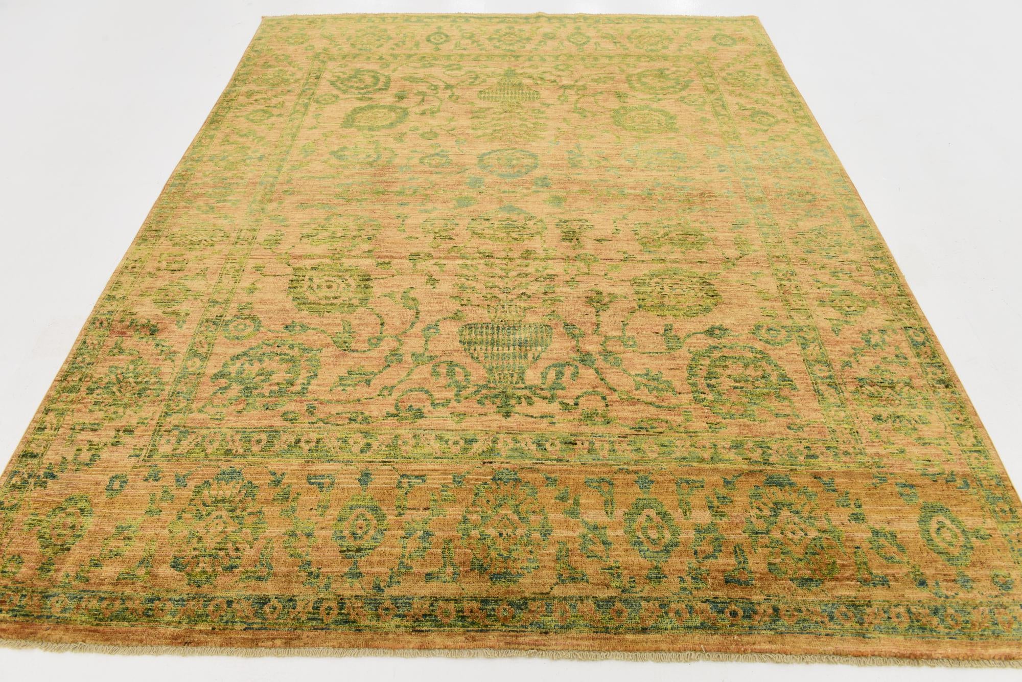 6' 8 x 8' 3 Hand Knotted Peshawar Ziegler Rug
