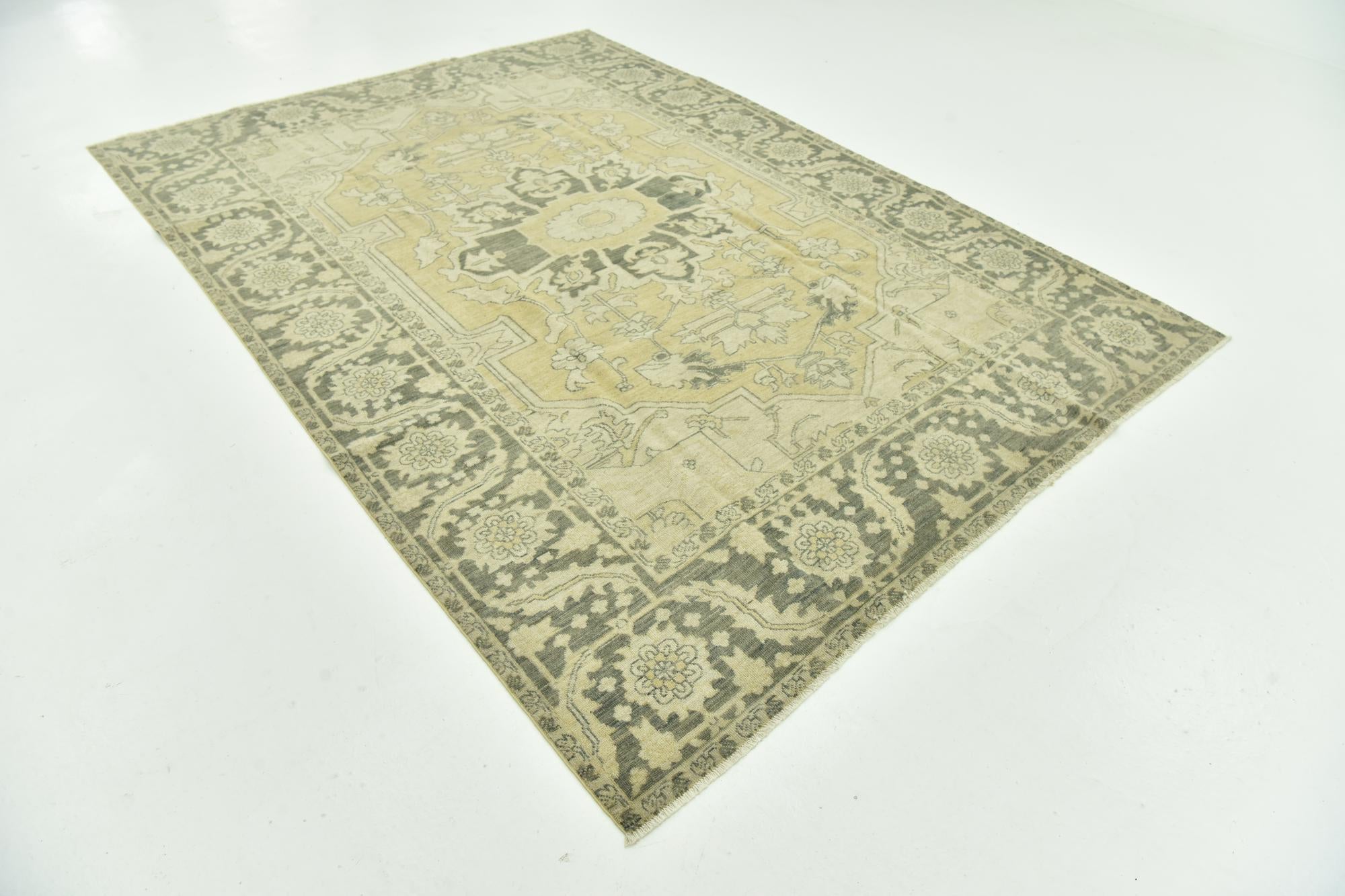 7' 1 x 10' Hand Knotted Peshawar Ziegler Wool Rug