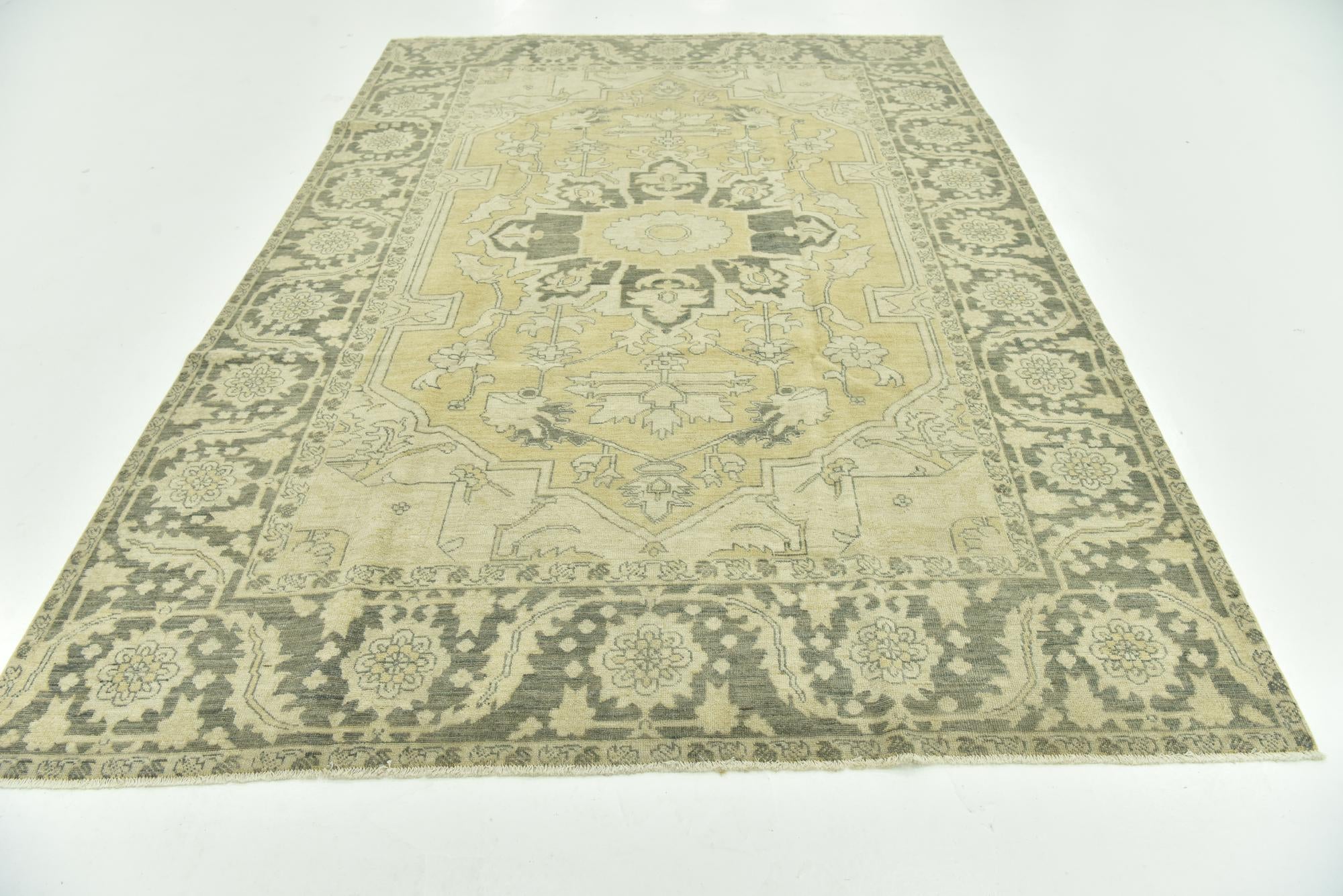 7' 1 x 10' Hand Knotted Peshawar Ziegler Wool Rug