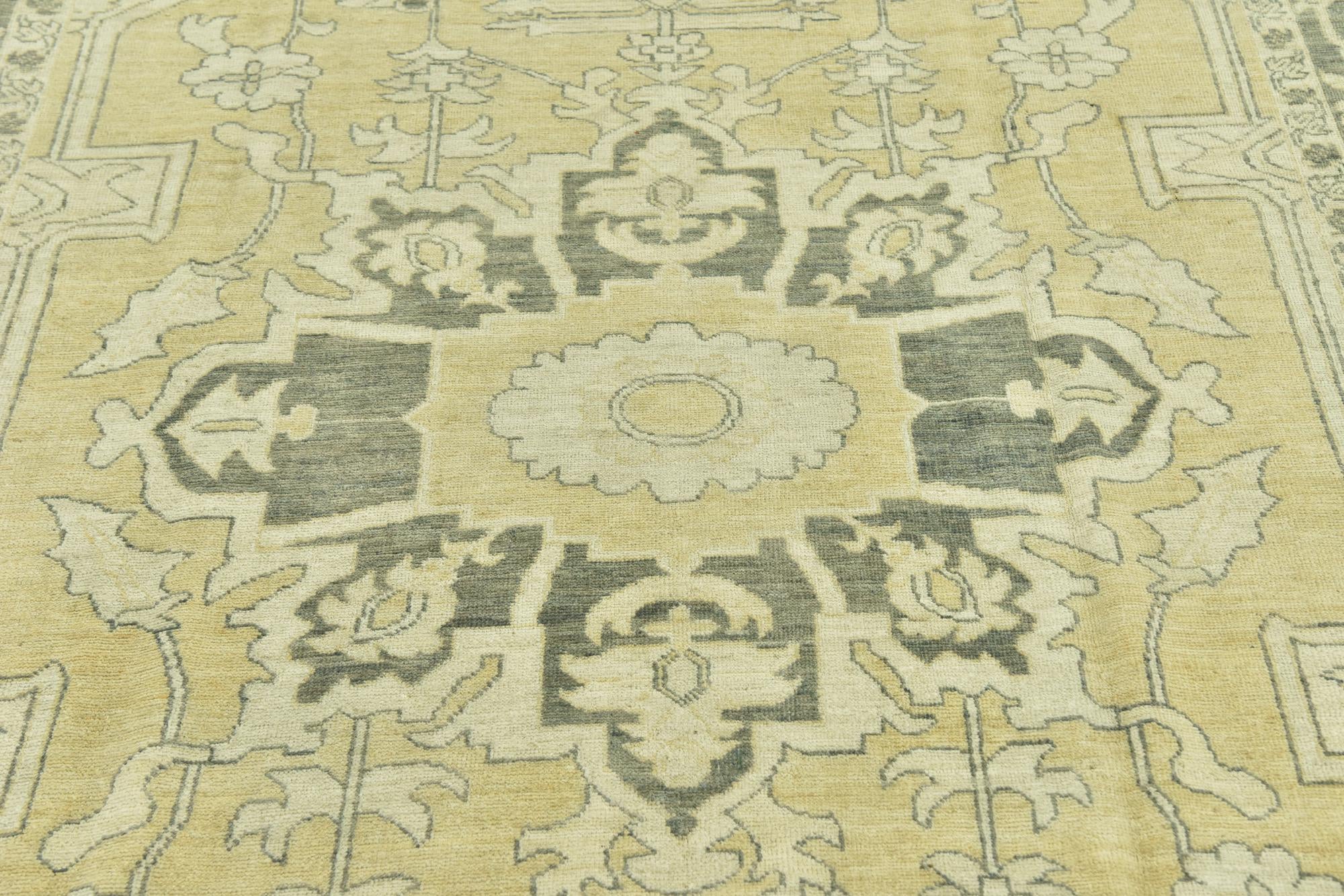 7' 1 x 10' Hand Knotted Peshawar Ziegler Wool Rug