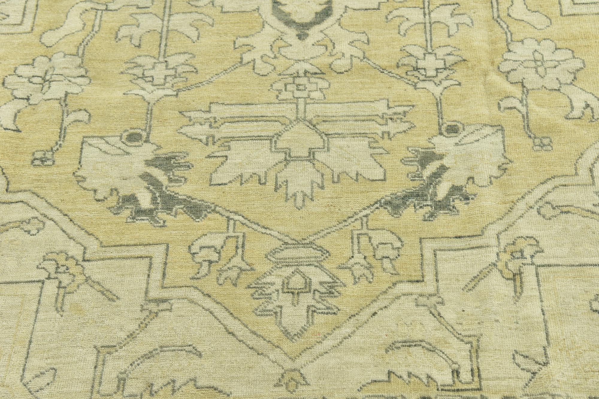7' 1 x 10' Hand Knotted Peshawar Ziegler Wool Rug