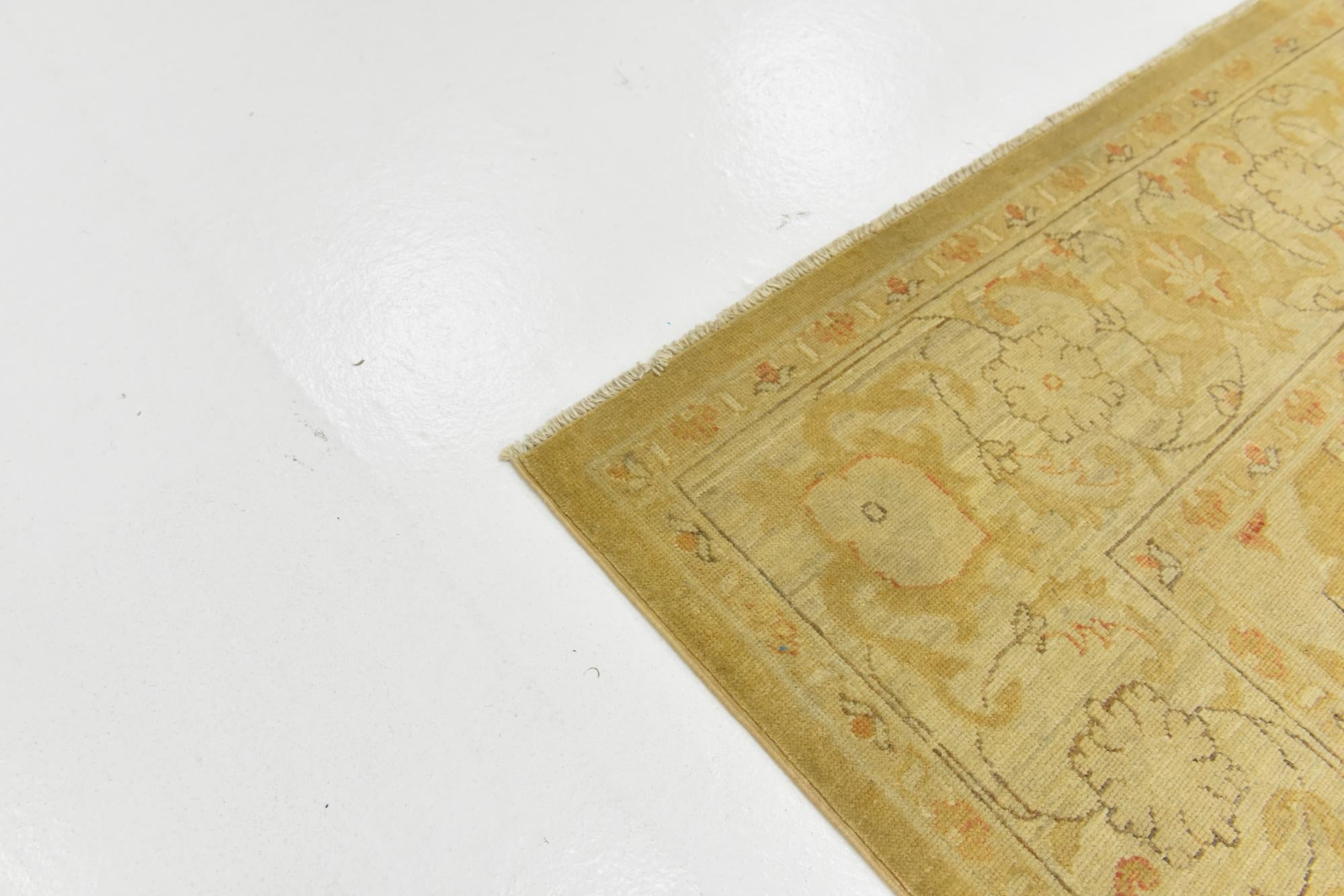 6' x 9' 4 Hand Knotted Peshawar Ziegler Rug
