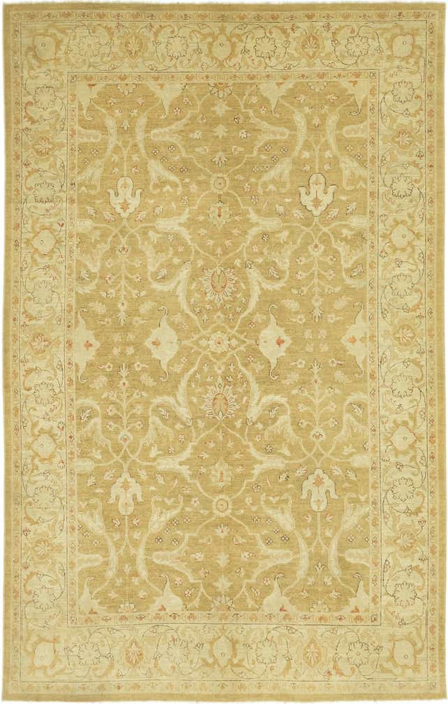 6' x 9' 4 Hand Knotted Peshawar Ziegler Rug