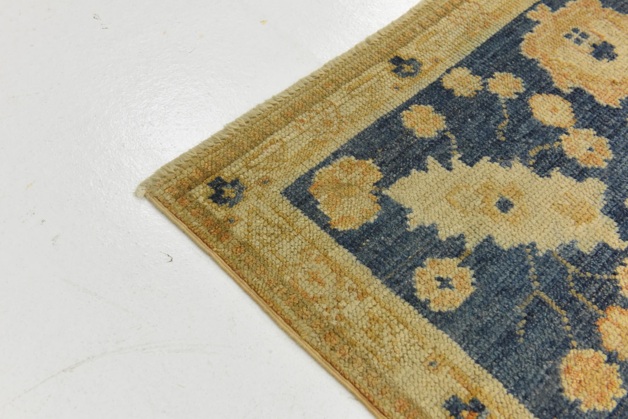 9' 3 x 11' 9 Hand Knotted Peshawar Ziegler Wool Rug