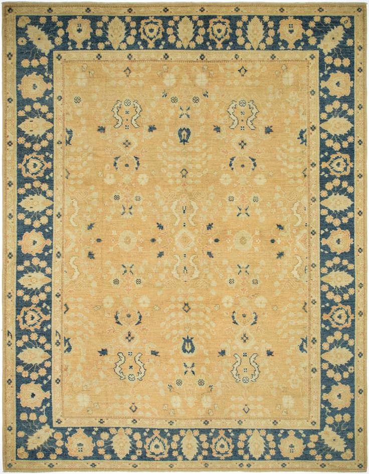 Detail image of 9' 3 x 11' 9 Hand Knotted Peshawar Ziegler Wool Rug