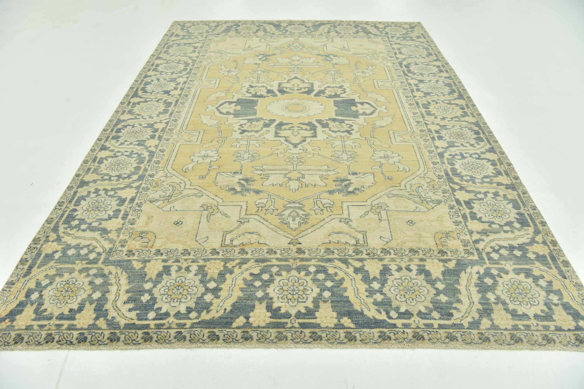 7' 2 x 10' 3 Hand Knotted Peshawar Ziegler Wool Rug