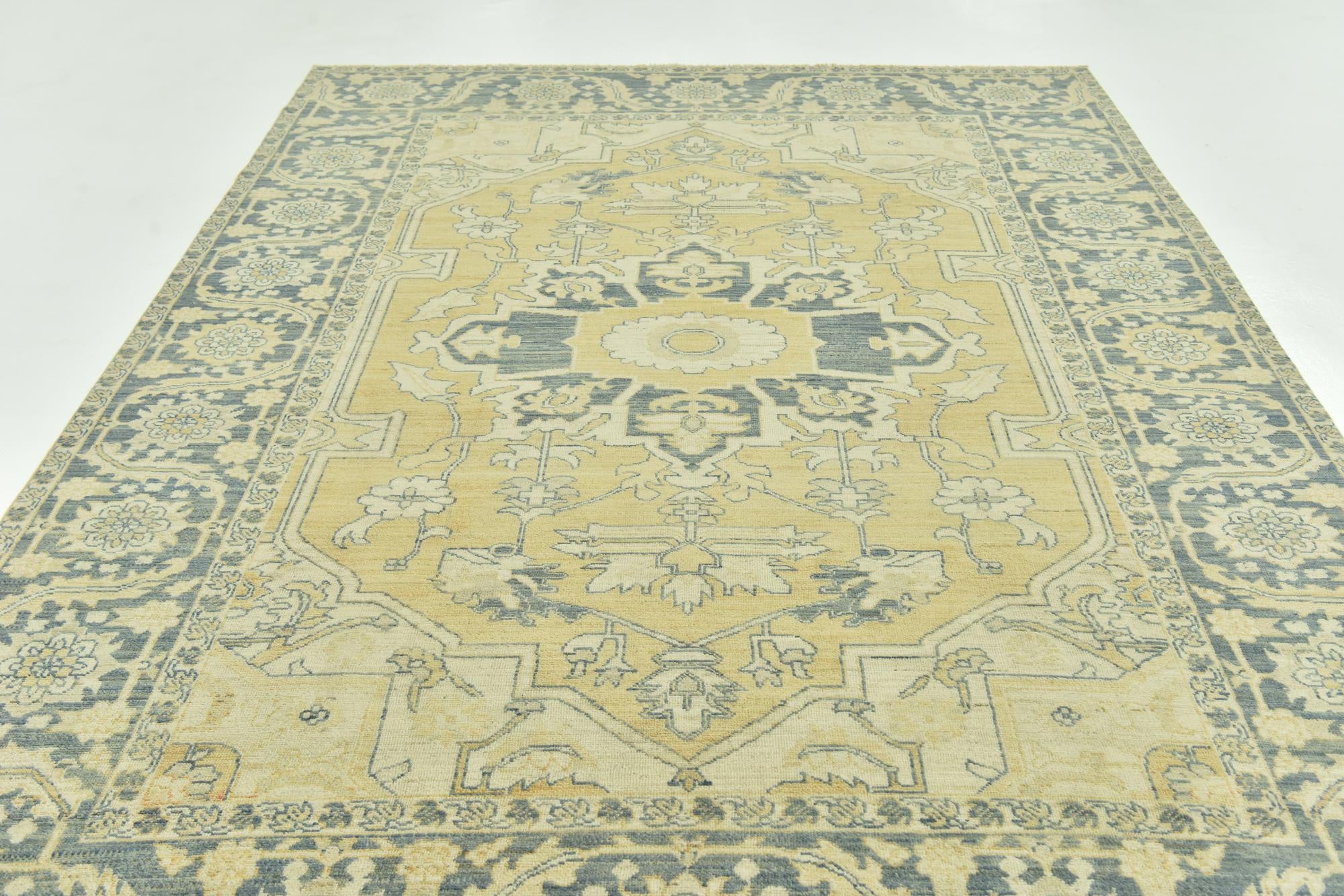 7' 2 x 10' 3 Hand Knotted Peshawar Ziegler Wool Rug
