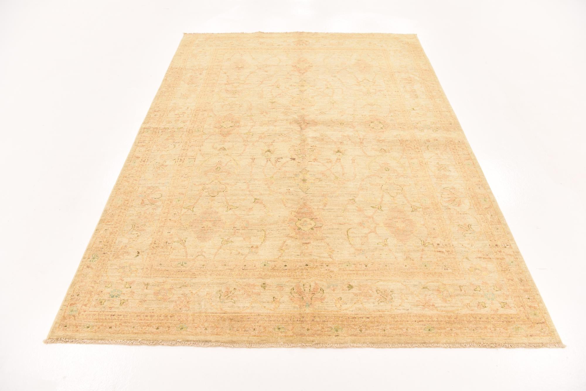 5' 7 x 7' 10 Hand Knotted Peshawar Ziegler Rug