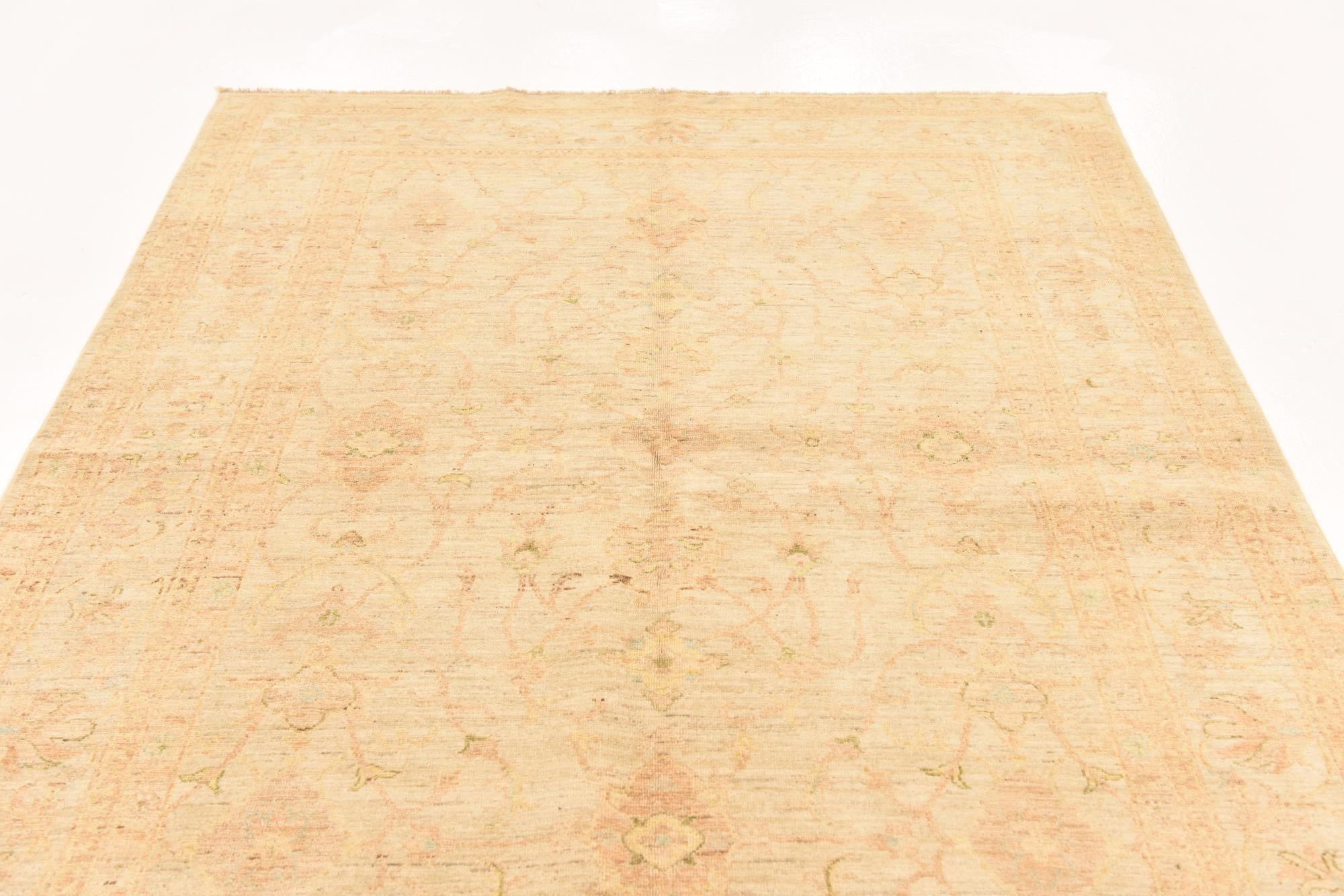 5' 7 x 7' 10 Hand Knotted Peshawar Ziegler Rug
