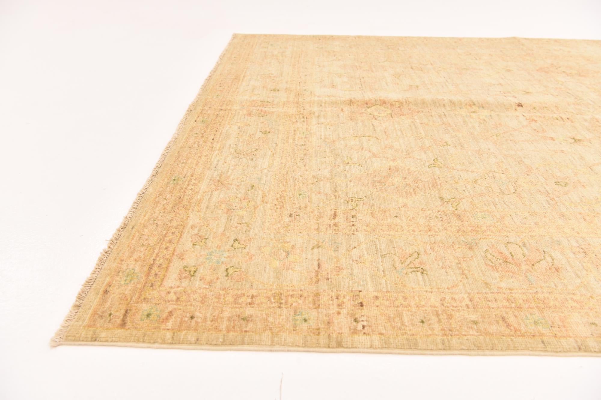 5' 7 x 7' 10 Hand Knotted Peshawar Ziegler Rug
