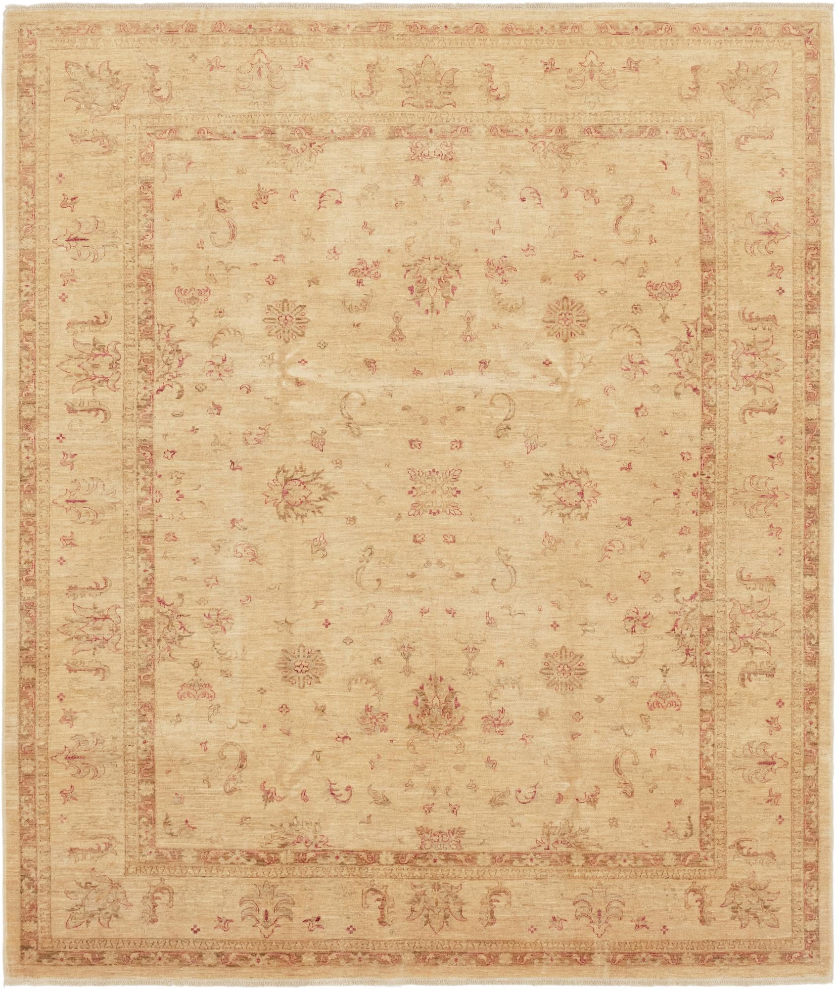 8' 2 x 9' 7 Hand Knotted Peshawar Ziegler Rug