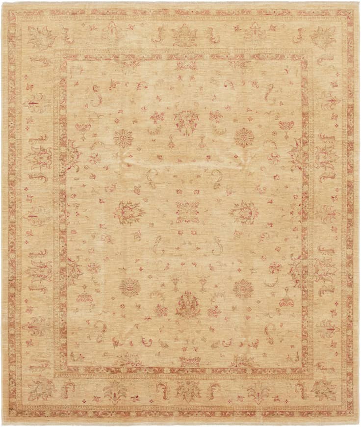 Detail image of 8' 2 x 9' 7 Hand Knotted Peshawar Ziegler Rug