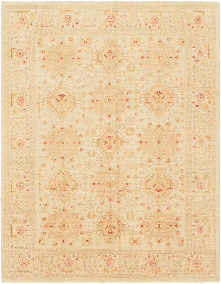 Detail image of 8' 2 x 9' 9 Hand Knotted Peshawar Ziegler Rug