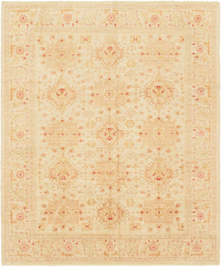 Detail image of 8' 2 x 9' 9 Hand Knotted Peshawar Ziegler Rug