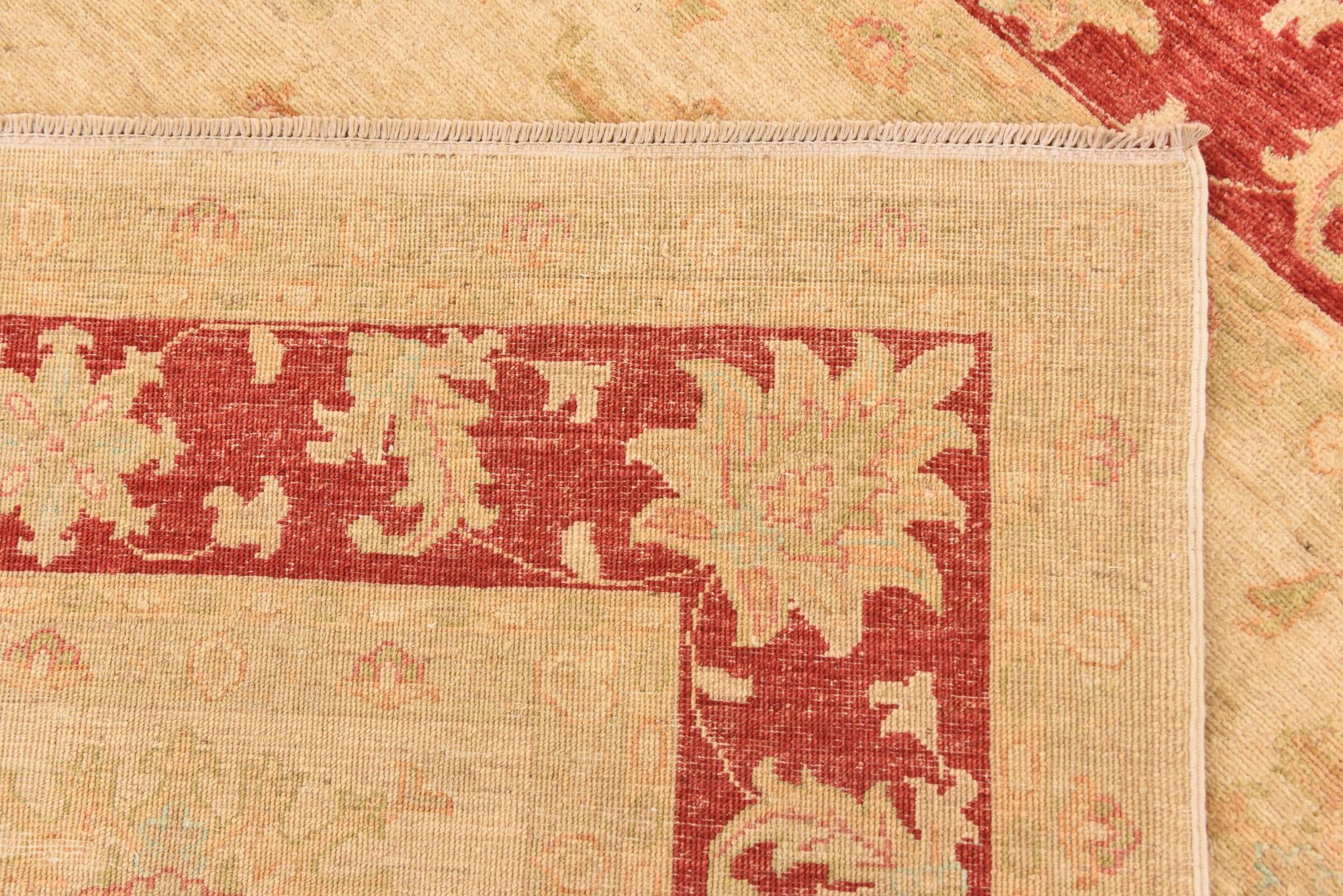 6' 6 x 7' 10 Hand Knotted Peshawar Ziegler Rug