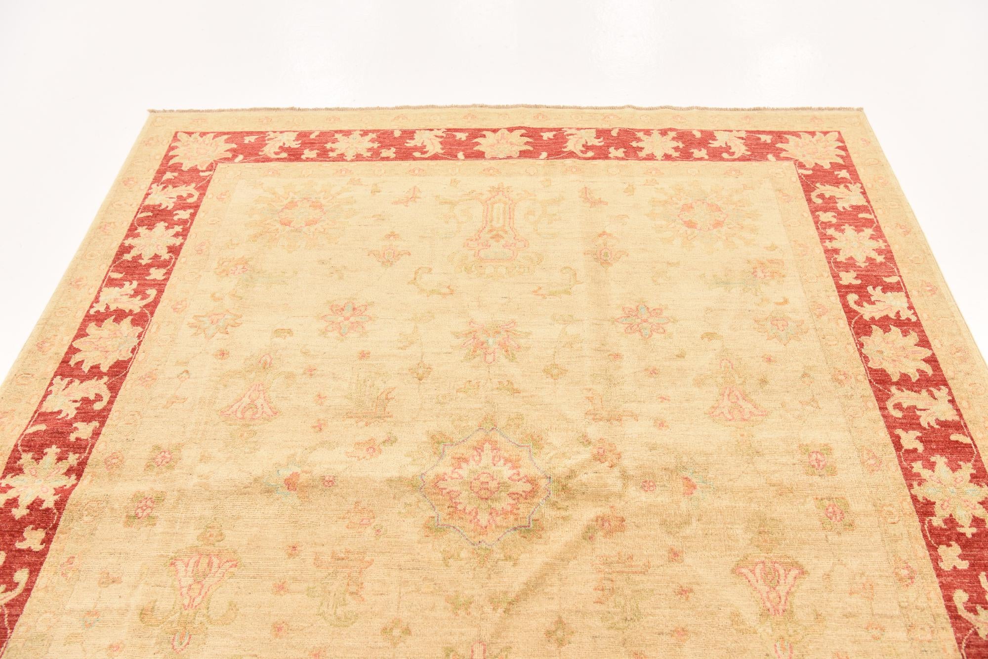 6' 6 x 7' 10 Hand Knotted Peshawar Ziegler Rug