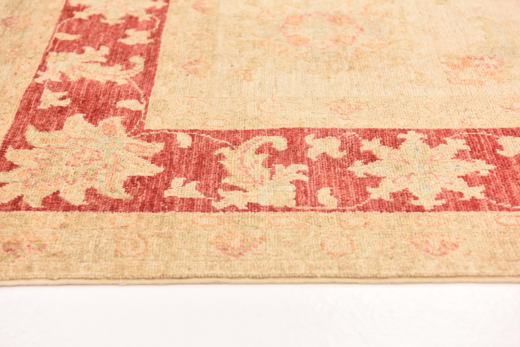 6' 6 x 7' 10 Hand Knotted Peshawar Ziegler Rug