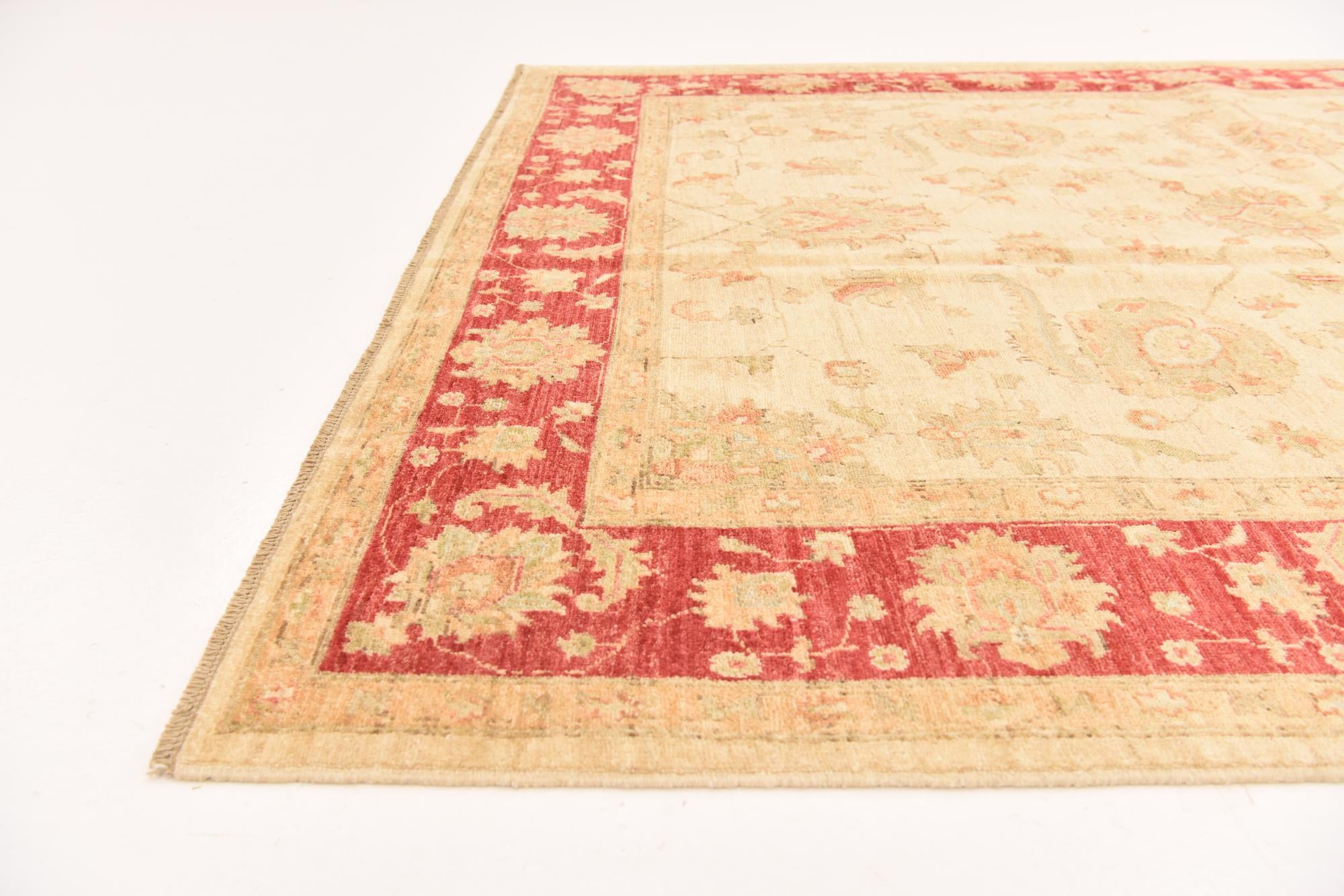 5' 7 x 7' 11 Hand Knotted Peshawar Ziegler Rug